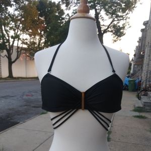 🆕Strappy Black Bikini Top Womens Size Small